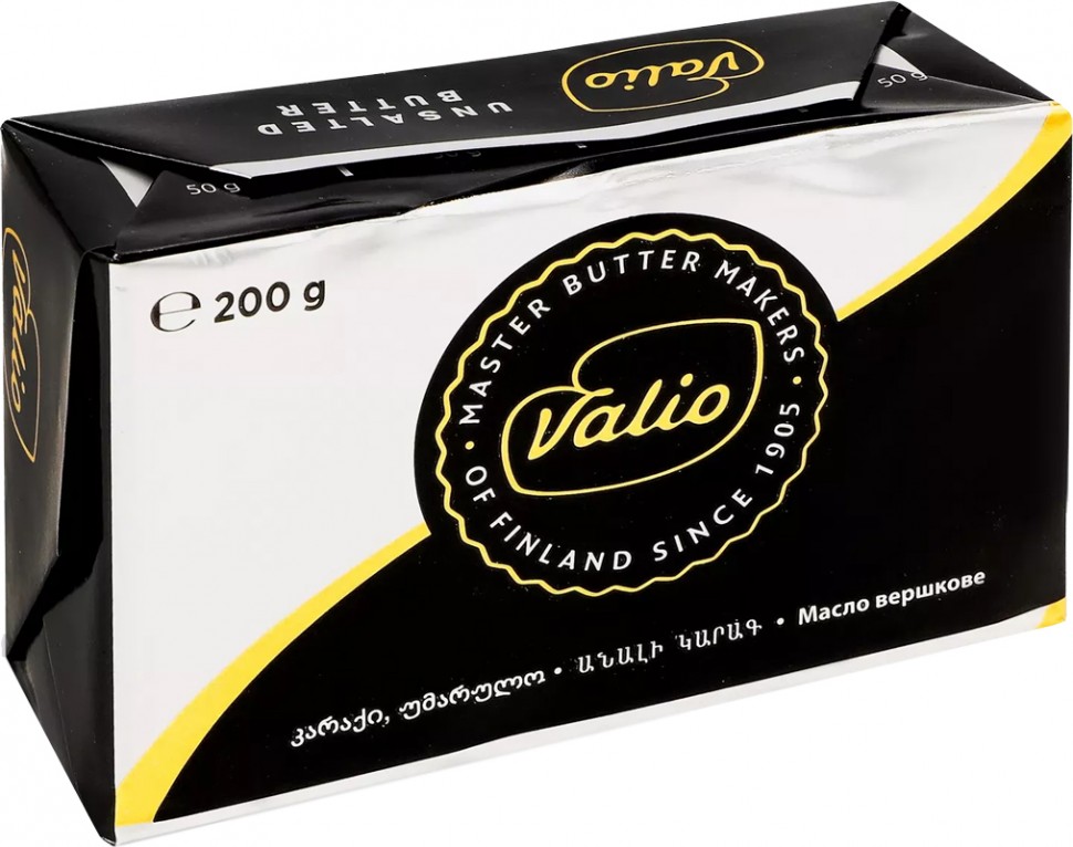 Масло сливочное Valio 82% несолёное 200 г