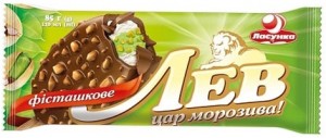 Мороженое Ласунка Лев с ванильно-фисташковым вкусом в кондитерской глазури с фисташками 85 г