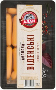 Сосиски Алан Віденські 376 г