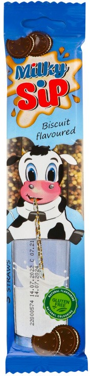 Трубочка Milky Sip для молока со вкусом печенья 5*6г/уп