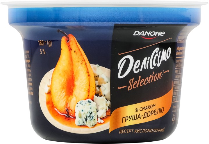 Десерт Деліссімо Selection Груша-дорблю кисломолочний 5% 180г