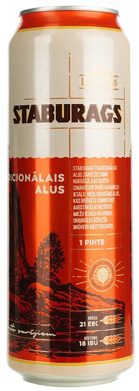 Пиво Staburags Tradicionalais Alus светлое 5% 0,568 л