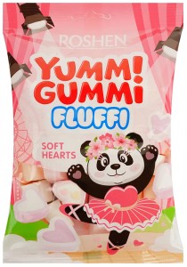 Цукерки маршмеллоу Roshen Yummi Gummi Fluffi Soft Hearts 65 г