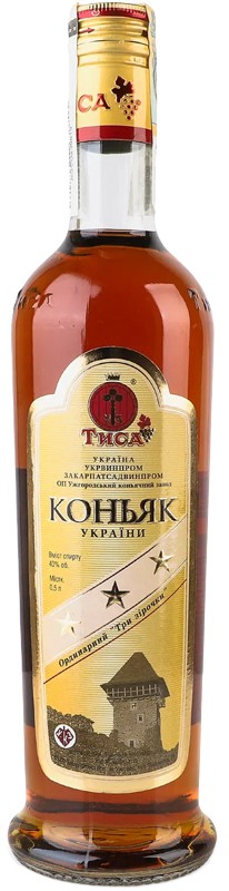 Коньяк Ужгород 3 зірки 40% 0,5л