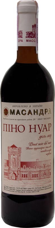 Вино Массандра Пино Нуар красное полусладкое 9-13% 0.75 л