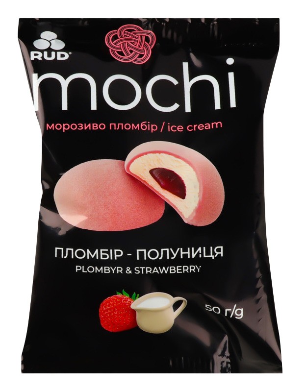 Морозиво Рудь Mochi Пломбір-полуниця 50г