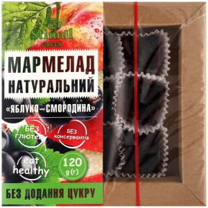Мармелад натуральный STIMUL Яблоко-смородина без добавления сахара 120 г
