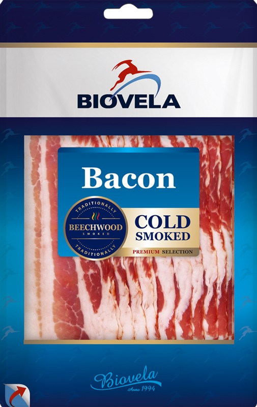 Бекон Biovela сырокопченый нарезка 150 г