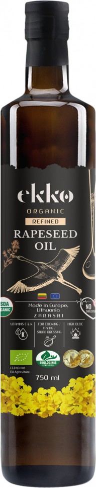 Органическое рафинированное рапсовое масло Ekko 0,75л