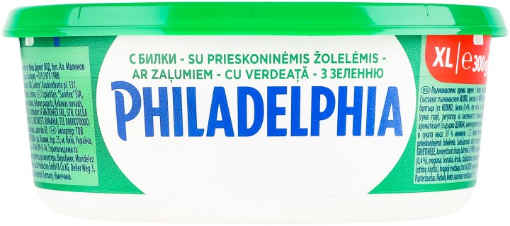 Сир Philadelphia м'який з зеленню 300 г