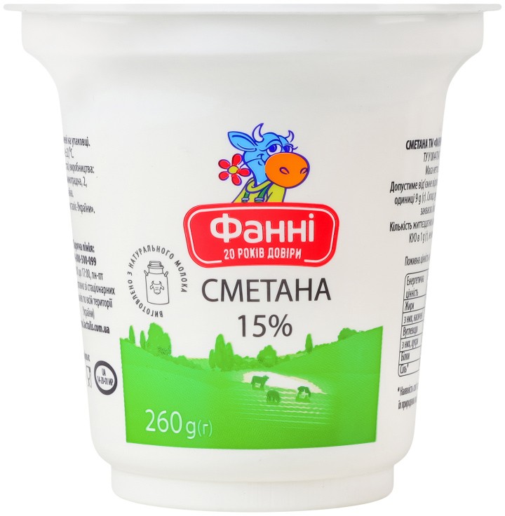 Сметана Фанні 15% 260г