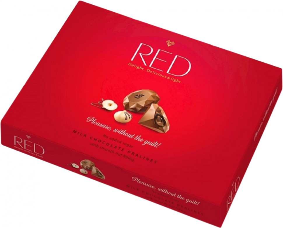 Цукерки шоколадні RED DELIGHT з горіховою начинкою низькокалорійні 132 г