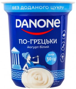 Йогурт Danone По-гречески Белый без добавленного сахара 4% 350г