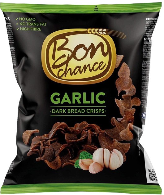 Чипсы из черного хлеба Bon Chance Gudobele с чесноком 120г