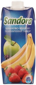 Нектар Sandora Бананово-яблучно-полуничний 0,5 л