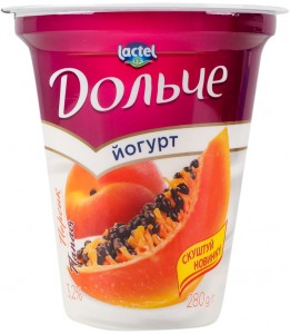 Йогурт Дольче Персик-папая 3.2% 280г