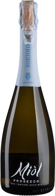 Вино ігристе Bortolomiol Miol Prosecco Treviso Extra-Dry біле сухе 11% 0,75 л 