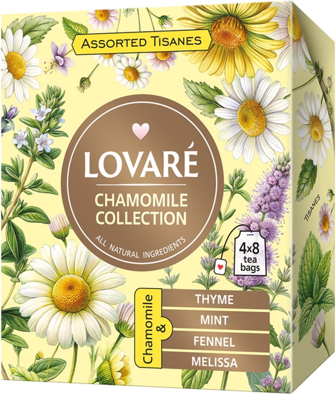 Чай Lovare Tisanes Chamomile Collection 4 вида по 8 пакетиков