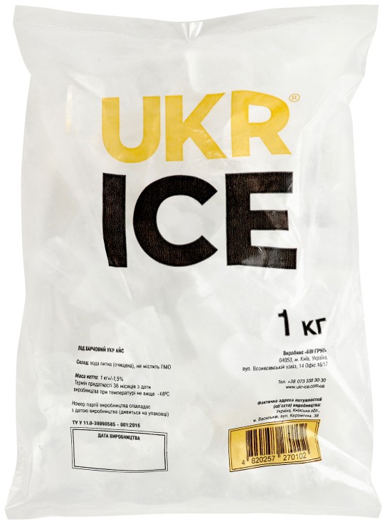 Лед пищевой Ukr-Ice 1кг