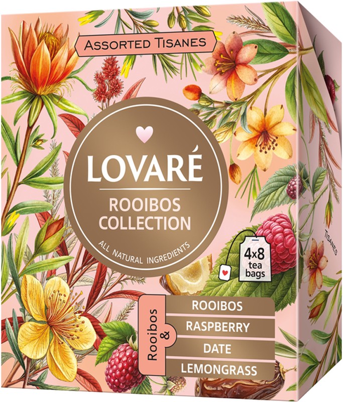 Чай Lovare Lovare Tisanes Rooibos Collection 4 види по 8 пакетиків 