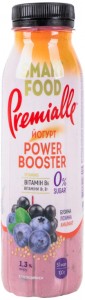 Йогурт Premialle Smart Food Power booster Бузина-голубика-амарант с подсластителем и витаминами 1.3% 290г
