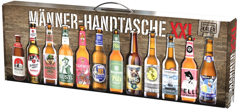 Подарунковий крафтовий набір пива Kalea Mannerhandtasche XXL світле 0,33лx12 шт