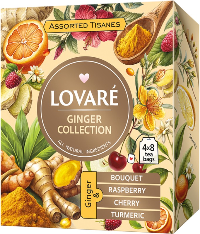 Чай Lovare Lovare Tisanes Ginger Collection 4 види по 8 пакетиків 
