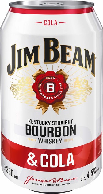 Напиток слабоалкогольный Jim Beam bourbon 4.5% 0.33л