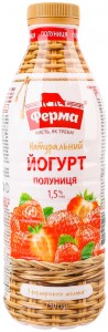 Йогурт Ферма Клубника натуральный 1.5% 750г