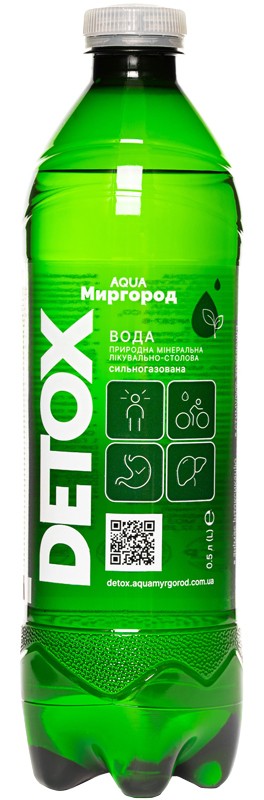 Вода минеральная Aqua Миргород Detox Лечебно-столовая сильногазированная 0,5 л