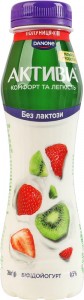 Бифидойогурт Активиа Клубника киви без лактозы 0,5% 260г