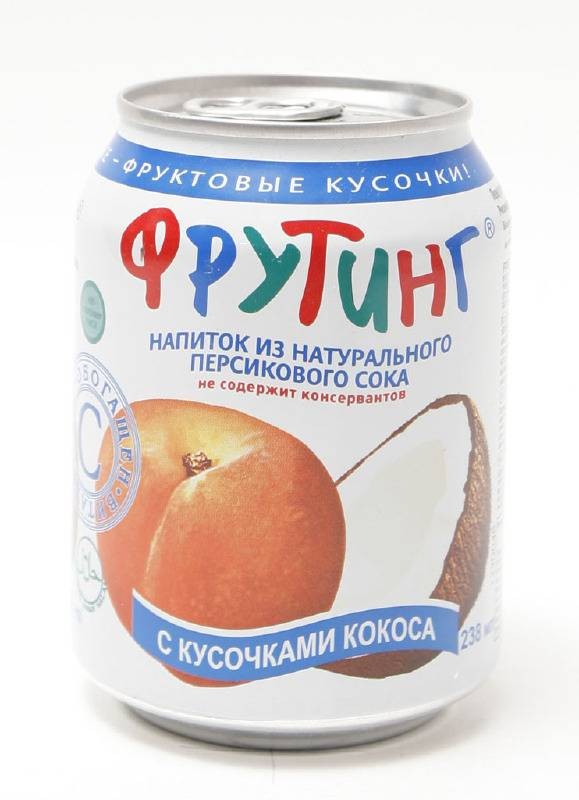 Напиток Fruiting с персиковым соком и кусочками кокоса 238мл