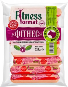 Сосиски Алан Фітнес з яловичиною 225 г