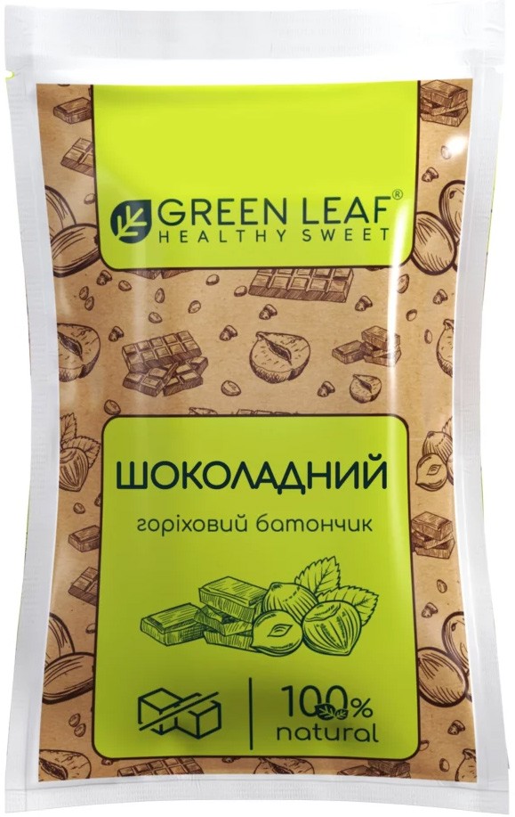 Батончик Green Leaf Шоколадный ореховый 40г