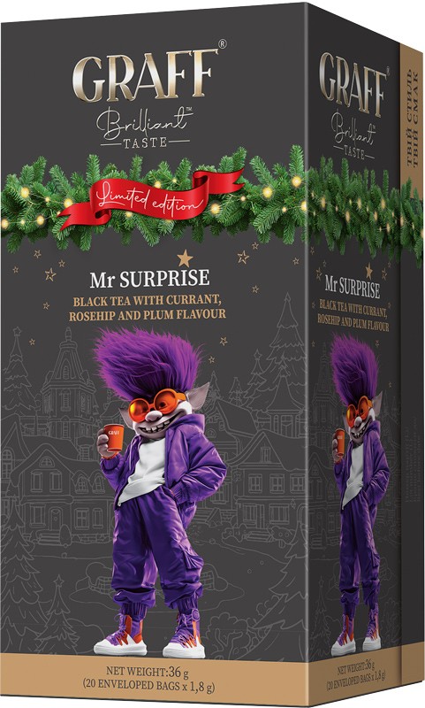 Чай Graff Mr Surprise со смородиной, шиповником и ароматом сливы 20 пак