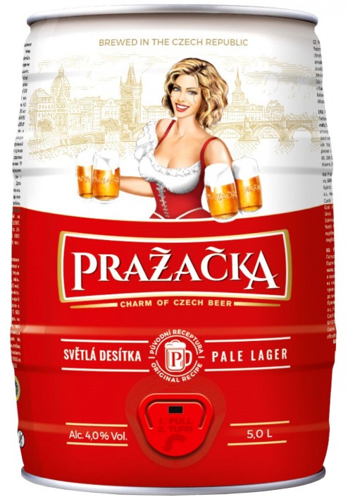 Пиво Prazacka світле фільтроване 4% 5 л 