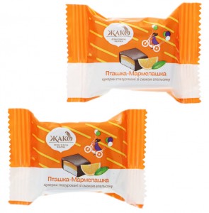 Цукерки глазуровані зі смаком апельсину Пташка-Мармелашка Жако вагові