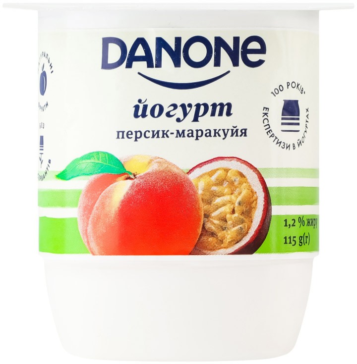 Йогурт Danone Персик-маракуйя 1.2% 115г