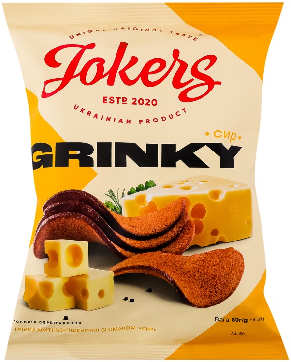 Грінки житньо-пшеничні Jokers Сир 80г