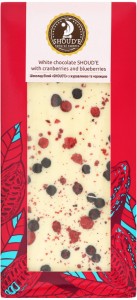 Шоколад белый Shoud'e с клюквой и черникой 100г