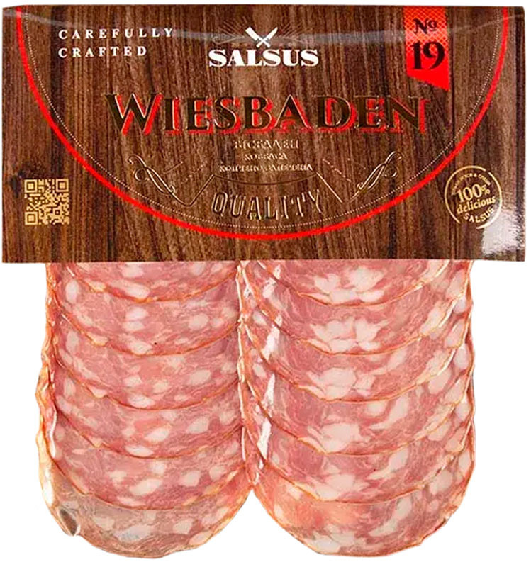 Ковбаса Salsus Wiesbaden нарізка 100г