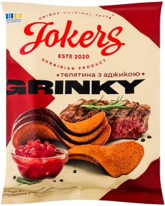 Грінки житньо-пшеничні Jokers Телятина з аджикою 80г