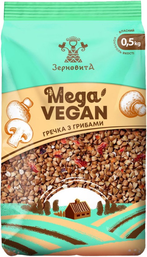 Гречка с грибами Зерновита Mega VEGAN 500 г