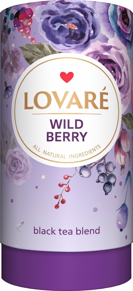 Чай чорний Lovare Wild berry з ягодами і пелюстками квітів 80г