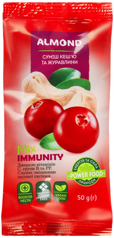 Смесь Almond Mix Immunity кешью и клюквы 50г