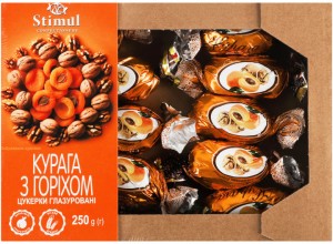 Цукерки Stimul Курага з горіхом глазуровані 250г