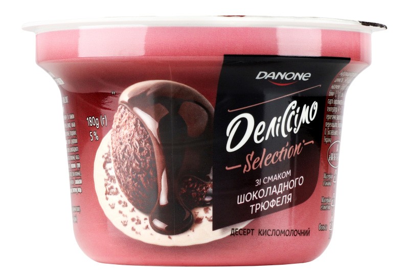 Десерт Деліссімо кисломолочный со вкусом шоколадного трюфеля 5% 180г