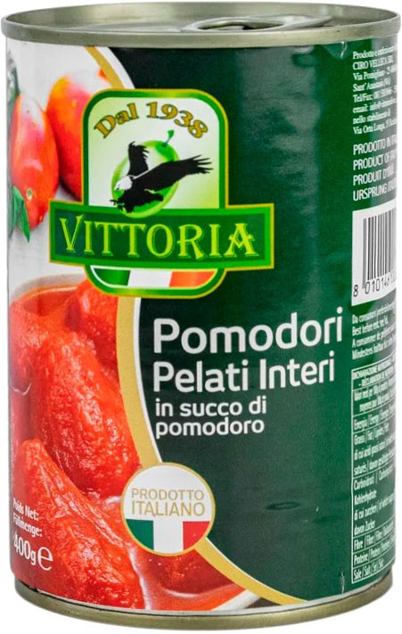 Помидоры целые VITTORIA Pellati di Pomodoro ж/б 400 г