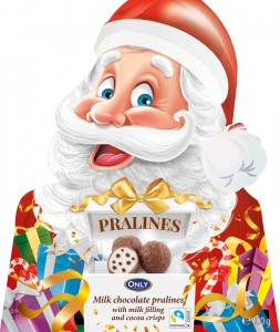 Цукерки ONLY Santa Claus молочний шоколад 100г