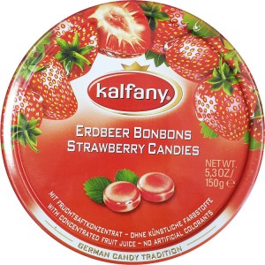 Льодяники Kalfany полуниця 150 г ж/б 